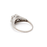 1.17 Carat Circular Brilliant Cut and Old European Cut Diamond Platinum Art Deco Ring