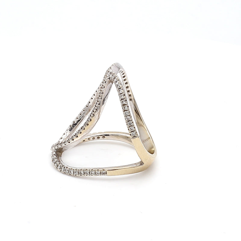 0.60 Carat Round Brilliant G SI1 Diamond 18 Karat White Gold Fashion Ring