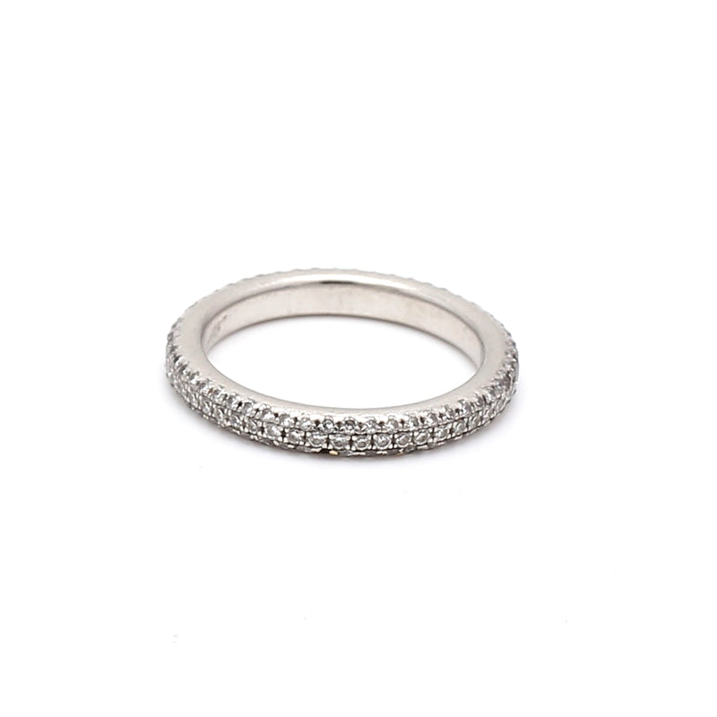 0.30 Carat Round Brilliant I I1 Diamond Platinum Band Ring