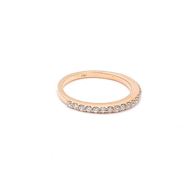 Carat Round Brilliant G VS1 Diamond 14 Karat Rose Gold Band Ring Media 1 of 7