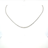 3.46 Carat Round Brilliant G VS1 Diamond 14 Karat White Gold Riviera Necklace