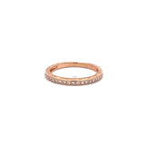 0.10 Carat Round Brilliant G VS2 Diamond 14 Karat Rose Gold Band Ring