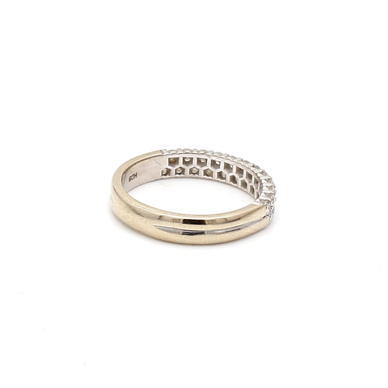 0.48 Carat Round Brilliant H SI1 Diamond 14 Karat White Gold Band Ring