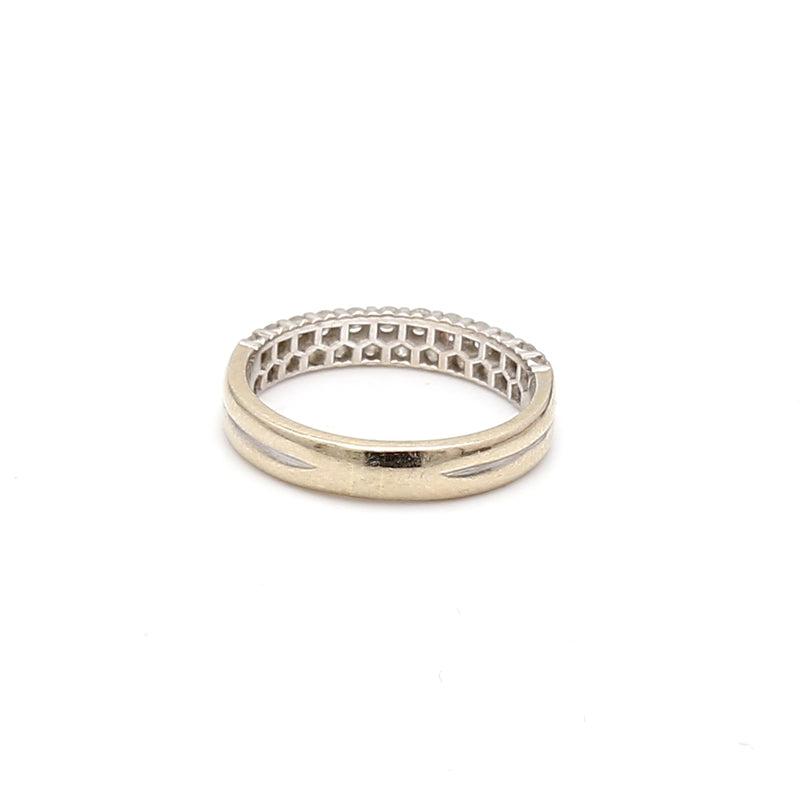 0.48 Carat Round Brilliant H SI1 Diamond 14 Karat White Gold Band Ring