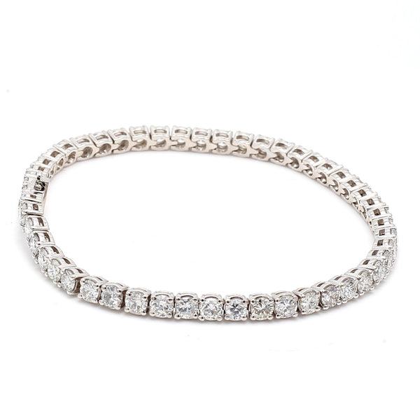 6.51 Carat Round Brilliant Diamond 14K White Gold Classic Tennis Bracelet