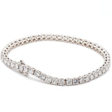 6.51 Carat Round Brilliant Diamond 14 Karat White Gold Tennis Bracelet