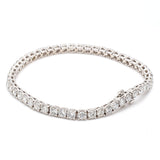 6.51 Carat Round Brilliant Diamond 14 Karat White Gold Tennis Bracelet