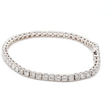 6.51 Carat Round Brilliant Diamond 14 Karat White Gold Tennis Bracelet