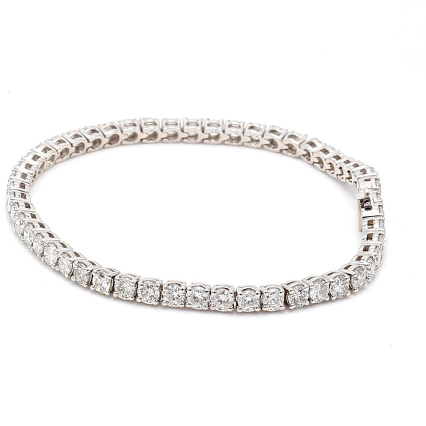6.51 Carat Round Brilliant Diamond 14K White Gold Classic Tennis Bracelet