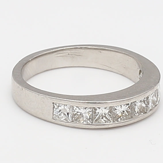 1.00 Carat Princess Cut G VS1 Diamond Platinum Band Ring