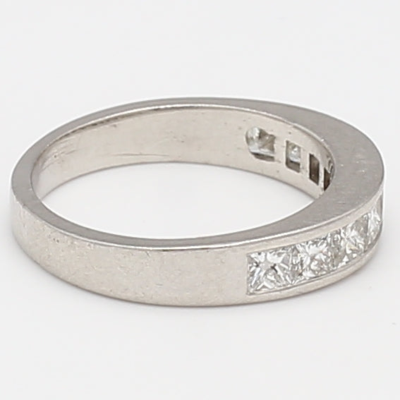 1.00 Carat Princess Cut G VS1 Diamond Platinum Band Ring