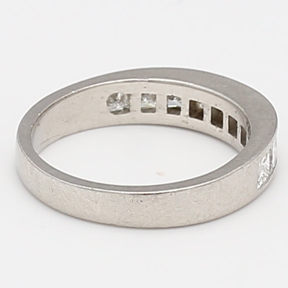 1.00 Carat Princess Cut G VS1 Diamond Platinum Band Ring