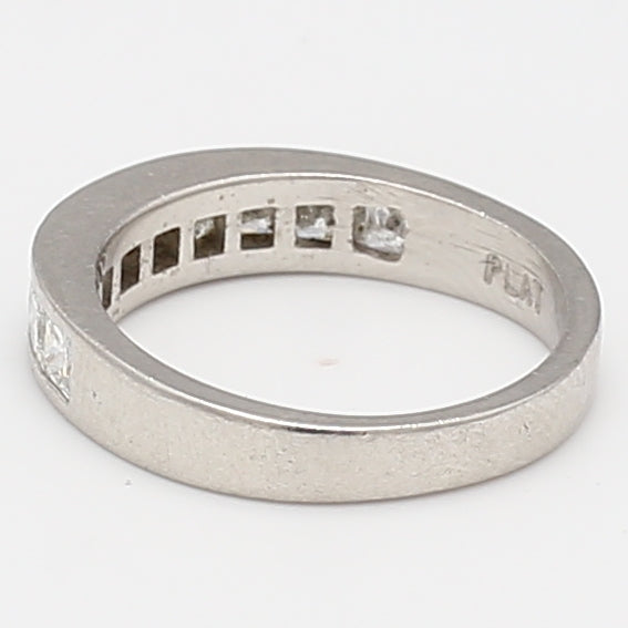 1.00 Carat Princess Cut G VS1 Diamond Platinum Band Ring