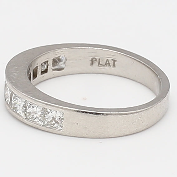 1.00 Carat Princess Cut G VS1 Diamond Platinum Band Ring
