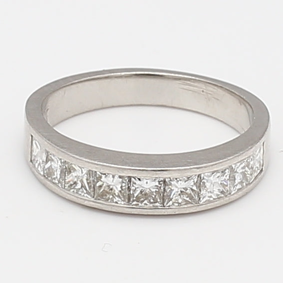 1.00 Carat Princess Cut G VS1 Diamond Platinum Band Ring