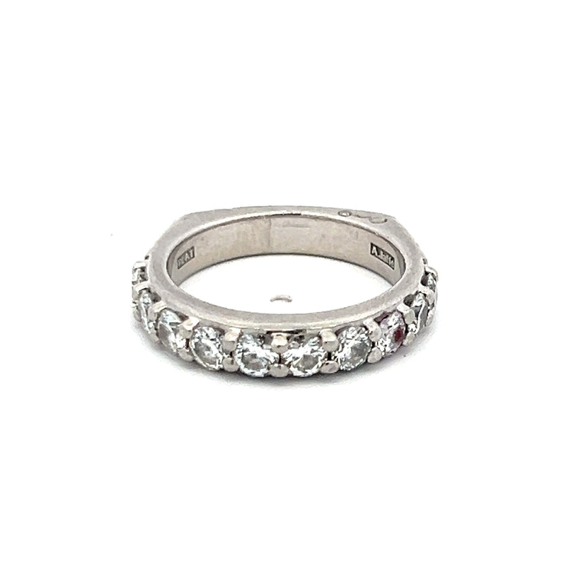 1.00 Carat Round Brilliant I VS1 Diamond Platinum Band Ring