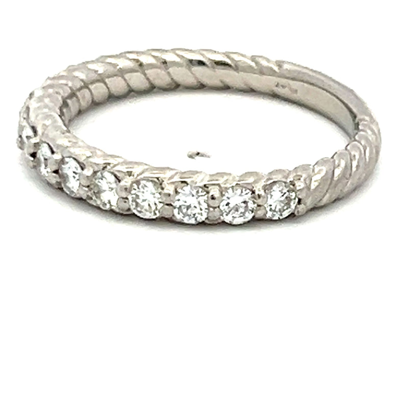 0.75 Carat Round Brilliant I VS1 Diamond Platinum Band Ring