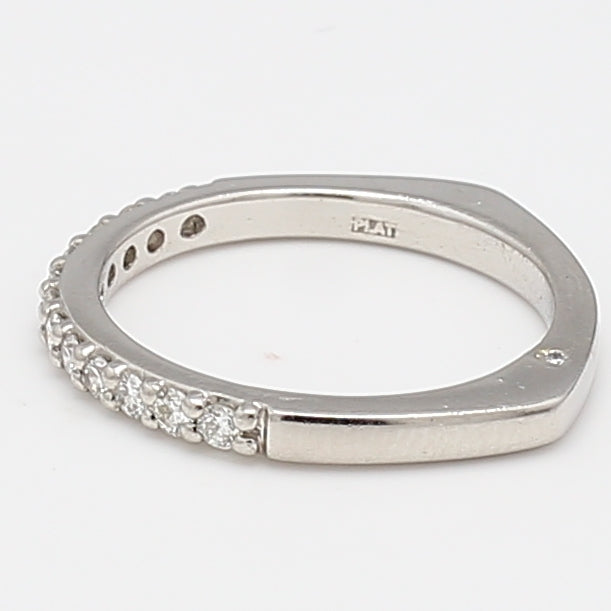 0.36 Carat Round Brilliant G SI1 Diamond Platinum Band Ring