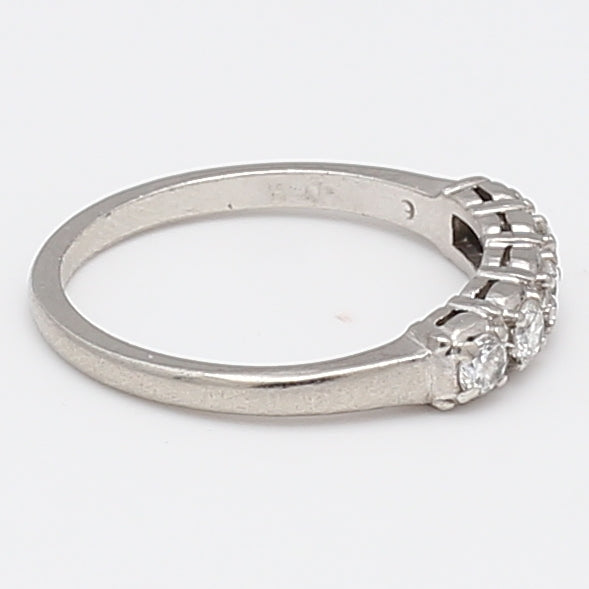 0.40 Carat Old European Cut H VS2 Diamond Platinum Band Ring