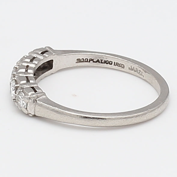 0.40 Carat Old European Cut H VS2 Diamond Platinum Band Ring