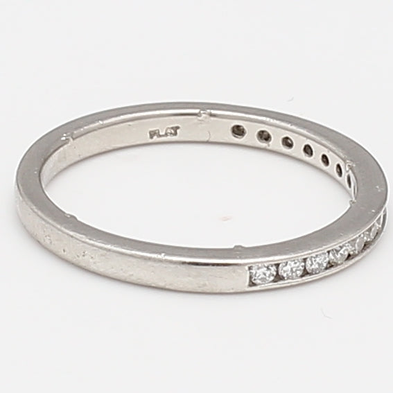 0.24 Carat Round Brilliant G VS2 Diamond Platinum Band Ring
