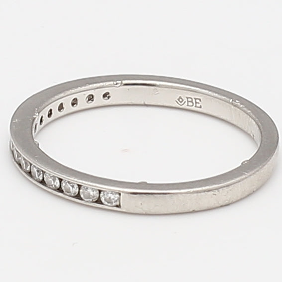 0.24 Carat Round Brilliant G VS2 Diamond Platinum Band Ring