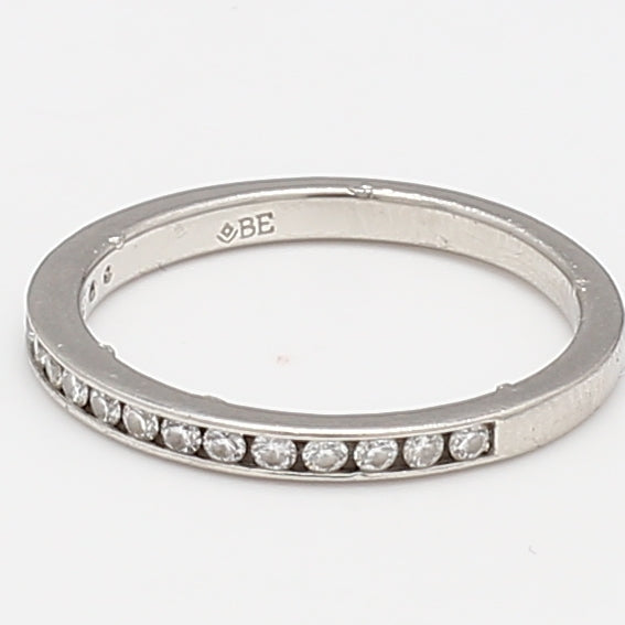 0.24 Carat Round Brilliant G VS2 Diamond Platinum Band Ring