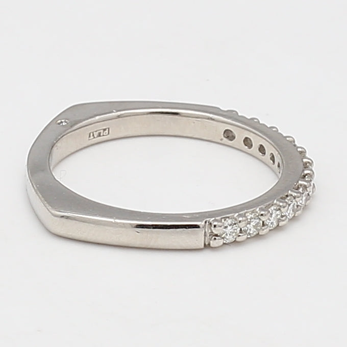 0.26 Carat Round Brilliant G SI1 Diamond Platinum Band Ring