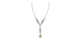 16.55 Carat Round Pear and Oval Fancy Yellow Diamond 18K WG Drop Necklace