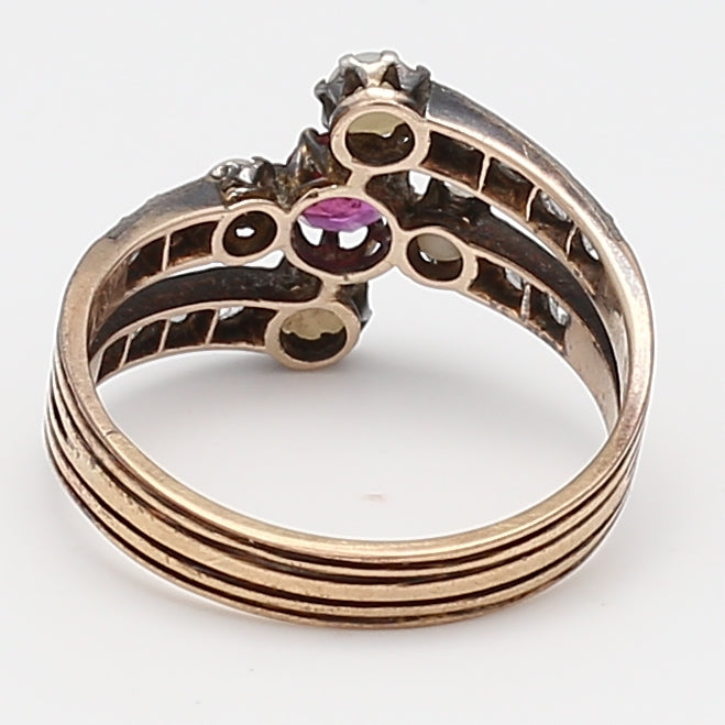0.60 Carat Round Ruby 14 Karat Yellow Gold Gems Stone Ring