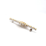 2.40 Carat Marquis and Round Brilliant Diamond 18 Karat White Gold Pin Brooch