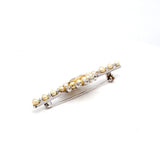 2.40 Carat Marquis and Round Brilliant Diamond 18 Karat White Gold Pin Brooch