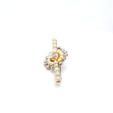 2.40 Carat Marquis and Round Brilliant Diamond 18 Karat White Gold Pin Brooch