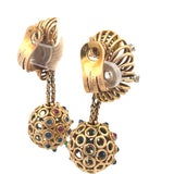 Boucheron 0.24 Carat Round Brilliant  Diamond 18K Yellow Gold Dangling Earrings