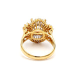 1.34 Carat Round and Marquis Shape Diamond 18K Yellow Gold Semi Mount Ring