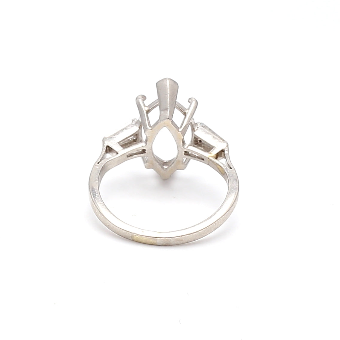 0.30 Carat Baguette Shape I SI1 Diamond Platinum Semi Mount Ring