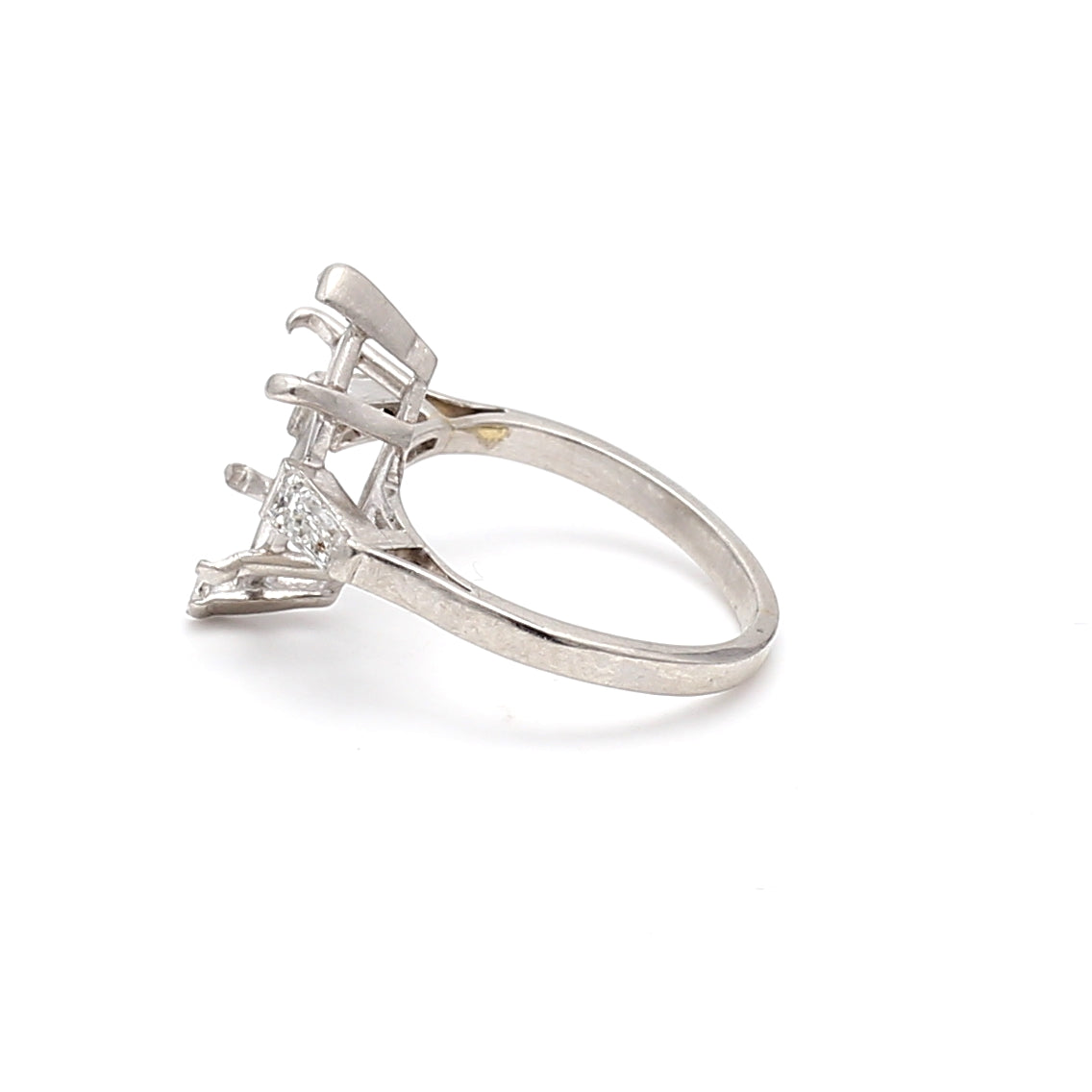 0.30 Carat Baguette Shape I SI1 Diamond Platinum Semi Mount Ring