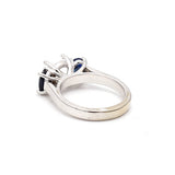 0.80 Carat Oval Shape Sapphire 14 Karat White Gold Semi Mount Ring