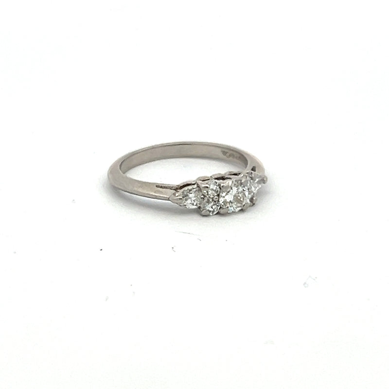 Tiffany & Co 0.52 Carat Round Brilliant and Pear Shape Diamond Platinum Engagement Ring