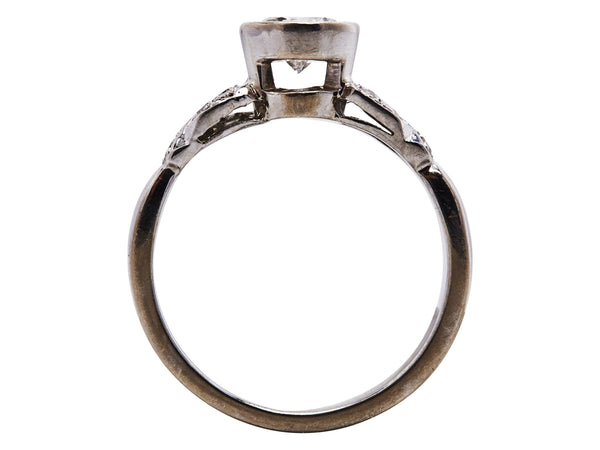 0.65 Carat Round Brilliant I I1-SI1 Diamond 14 Karat White Gold Halo Ring