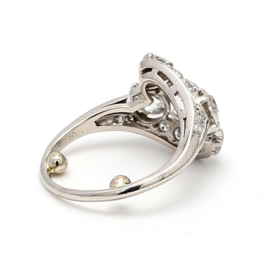Platinum Cluster Ring with 2.57ct Circular & Round Diamonds Size 4 H VS2 GIA