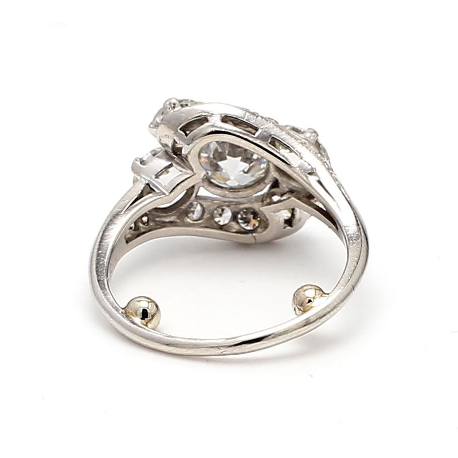 Platinum Cluster Ring with 2.57ct Circular & Round Diamonds Size 4 H VS2 GIA