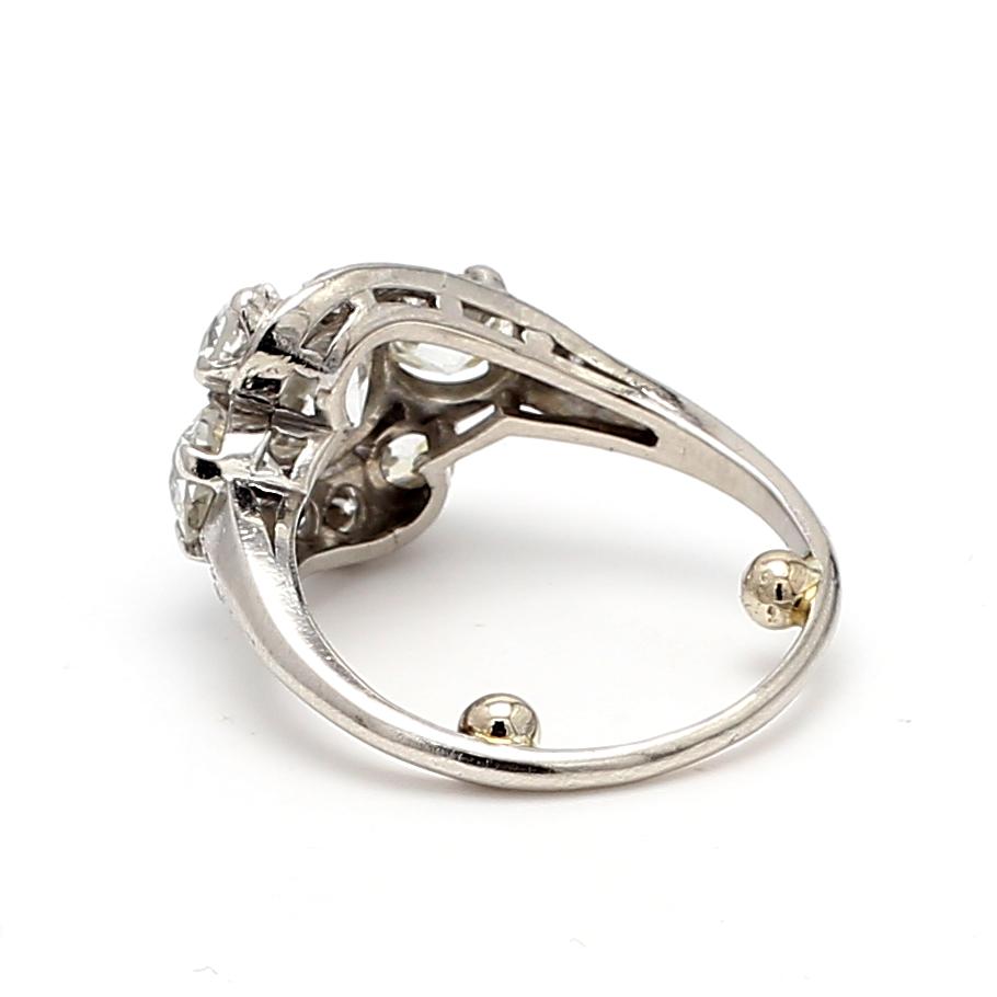 Platinum Cluster Ring with 2.57ct Circular & Round Diamonds Size 4 H VS2 GIA