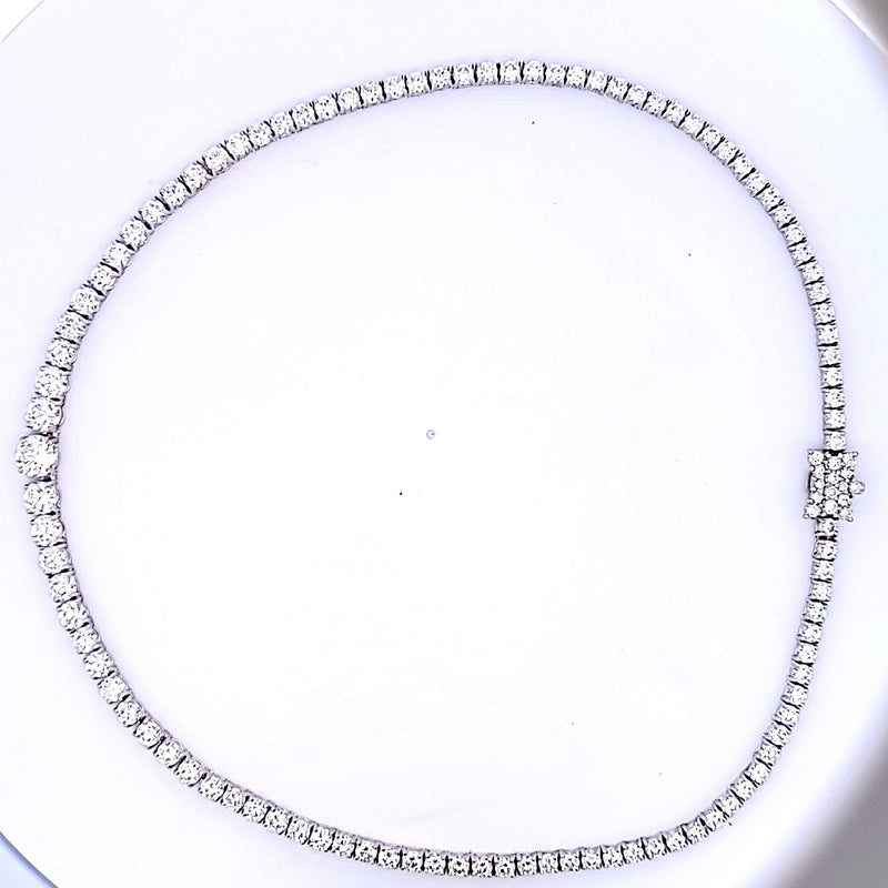 Vintage 48.20 Grams 8.15 Carat I-SI2 Round Brilliant Diamond Platinum Riviera Necklace