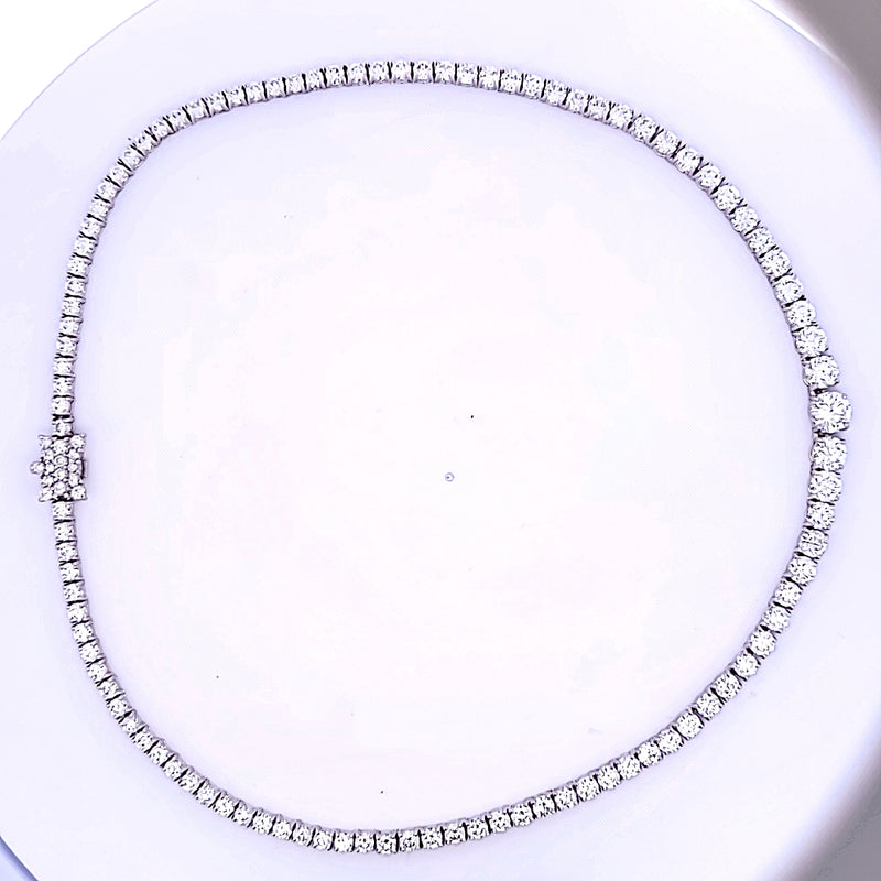 Vintage 48.20 Grams 8.15 Carat I-SI2 Round Brilliant Diamond Platinum Riviera Necklace