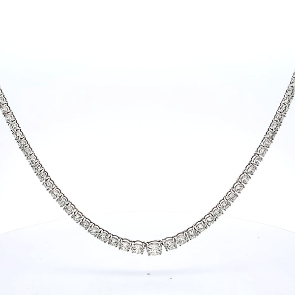 Vintage 48.20 Grams 8.15 Carat I-SI2 Round Brilliant Diamond Platinum Riviera Necklace