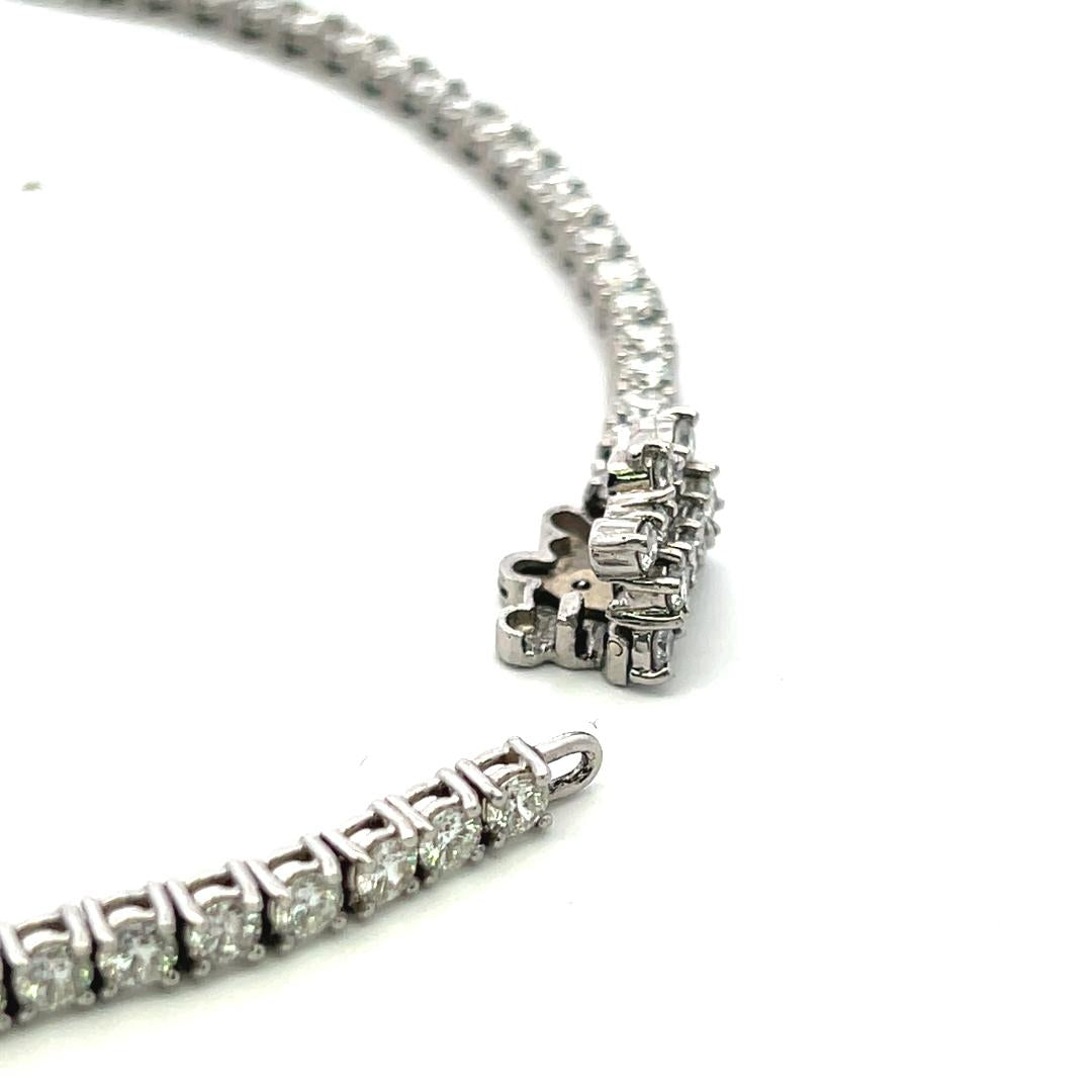 Vintage Platinum Riviera Necklace with 20.05 Carat Round I-SI2 Diamonds