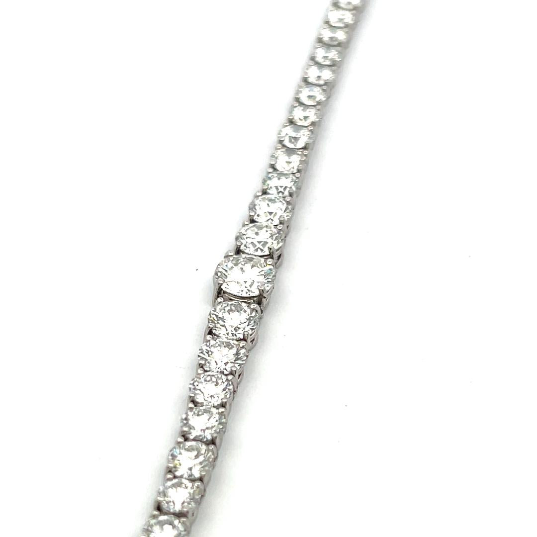Vintage Platinum Riviera Necklace with 20.05 Carat Round I-SI2 Diamonds