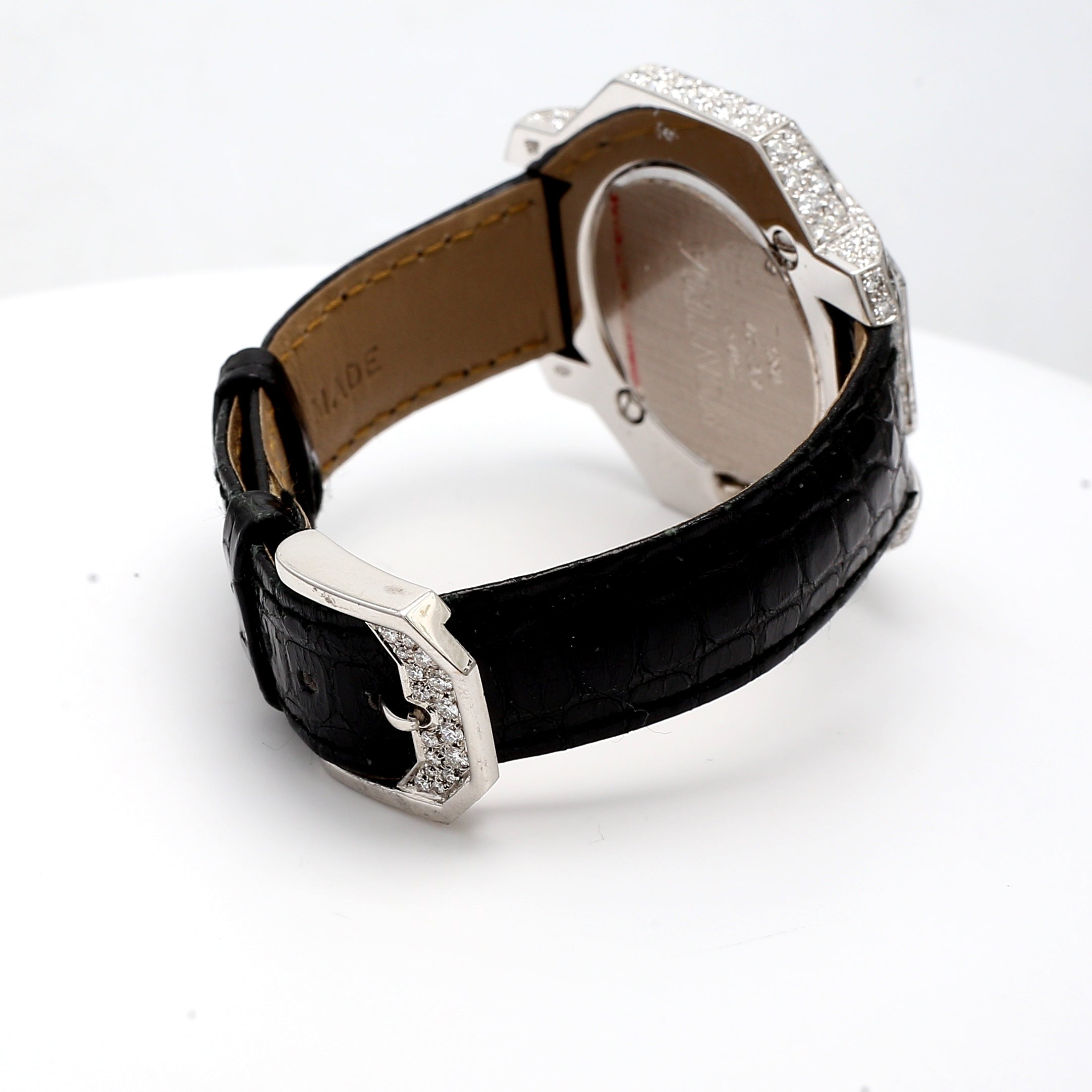 14.00 Carat H SI1 Diamond 18 Karat White Gold Wrist Watch