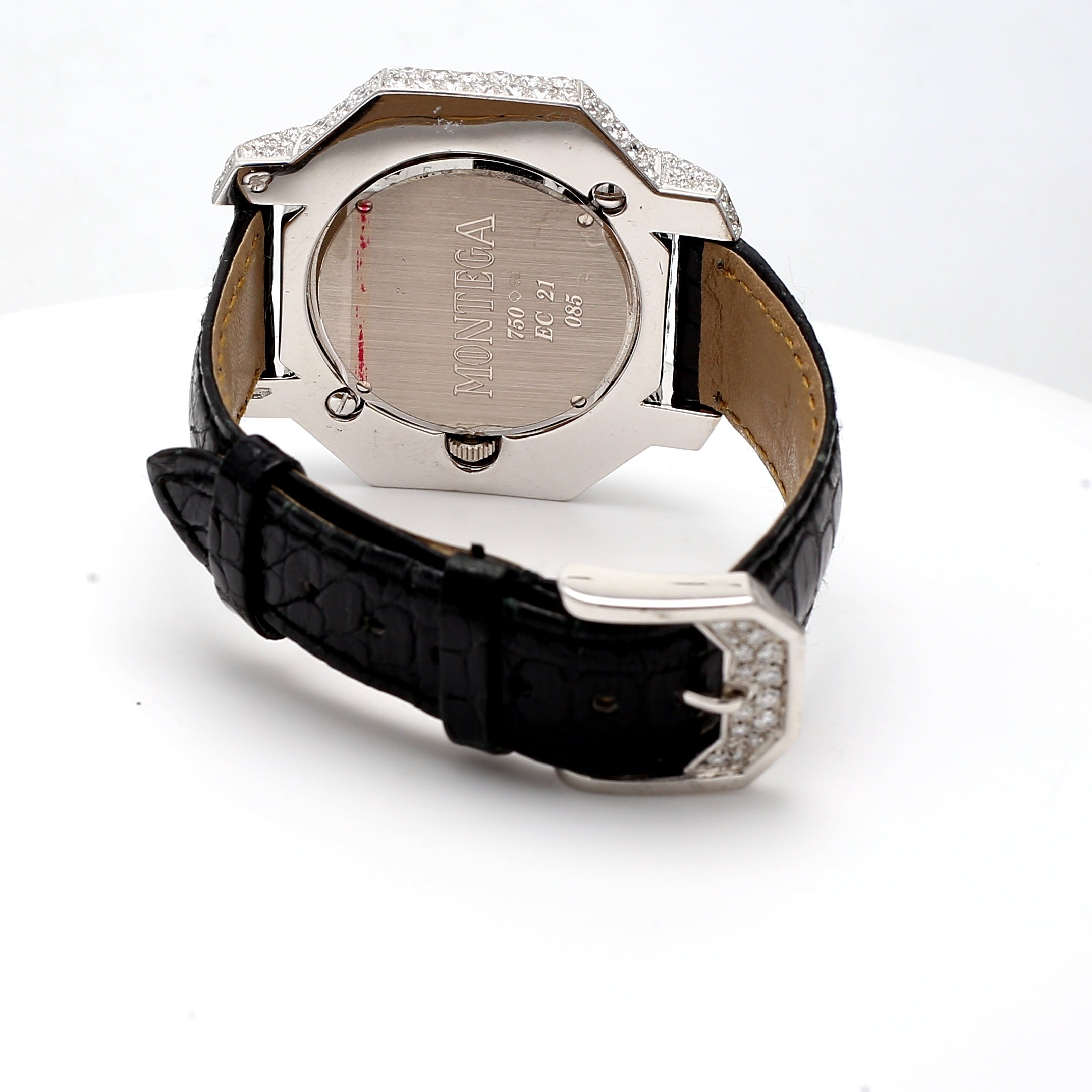 14.00 Carat H SI1 Diamond 18 Karat White Gold Wrist Watch